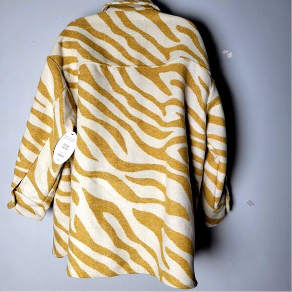 Scoop Oversized Zebra‎ Print Shacket Jacket S Small 4-6 Heavy Thick Button Front - Picture 3 of 11